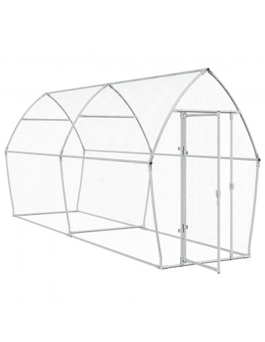 Gabbia per Polli Argento 400x105x182 cm in Acciaio Zincato