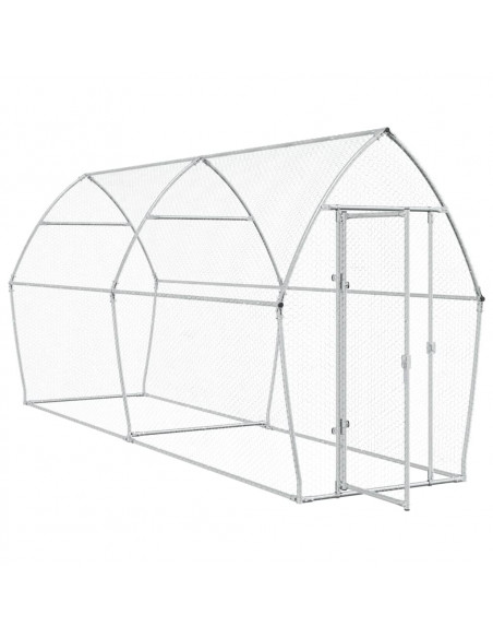 Gabbia per Polli Argento 400x105x182 cm in Acciaio Zincato