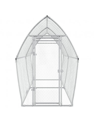 Gabbia per Polli Argento 400x105x182 cm in Acciaio Zincato
