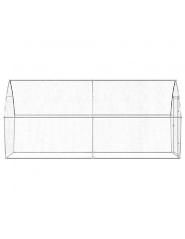 Gabbia per Polli Argento 400x105x182 cm in Acciaio Zincato