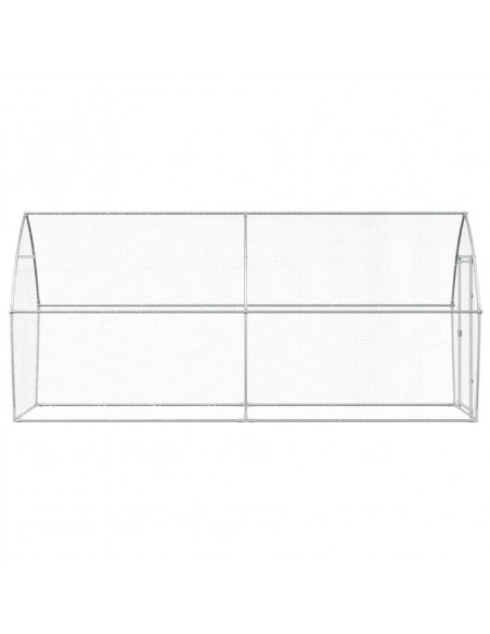 Gabbia per Polli Argento 400x105x182 cm in Acciaio Zincato