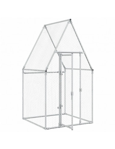 Gabbia per Polli Argento 100x100x190 cm in Acciaio Zincato