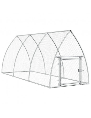 Gabbia per Polli Argento 300x105x120 cm in Acciaio Zincato