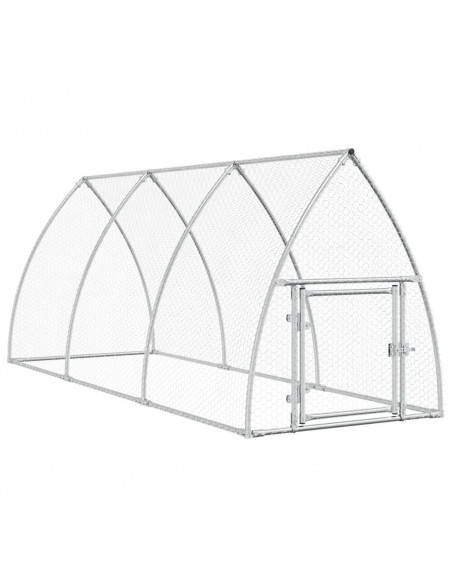 Gabbia per Polli Argento 300x105x120 cm in Acciaio Zincato