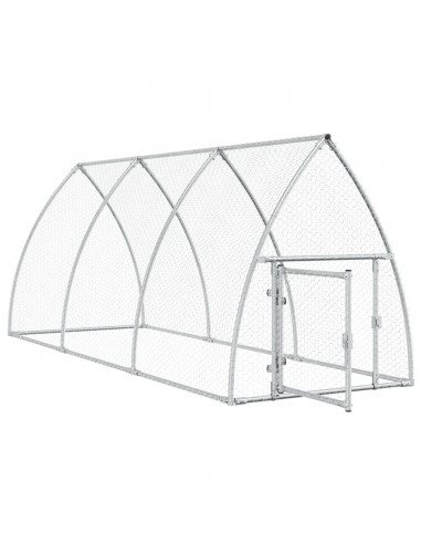 Gabbia per Polli Argento 300x105x120 cm in Acciaio Zincato