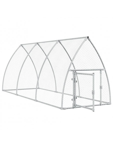Gabbia per Polli Argento 300x105x120 cm in Acciaio Zincato