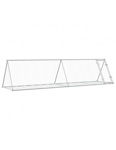 Gabbia per Conigli Argento 400x105x91 cm in Acciaio Zincato