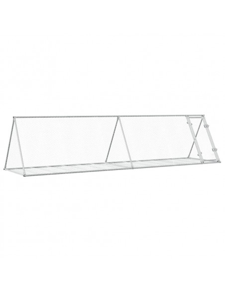 Gabbia per Conigli Argento 400x105x91 cm in Acciaio Zincato