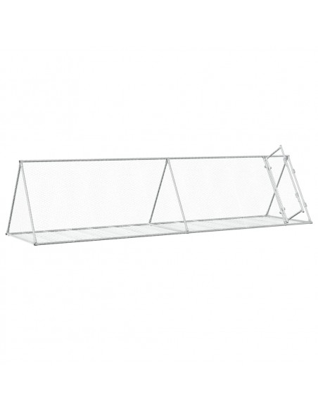 Gabbia per Conigli Argento 400x105x91 cm in Acciaio Zincato