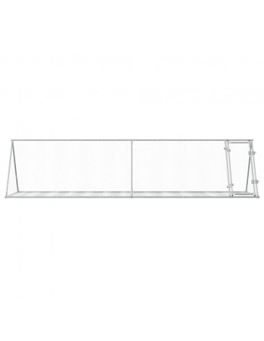 Gabbia per Conigli Argento 400x105x91 cm in Acciaio Zincato