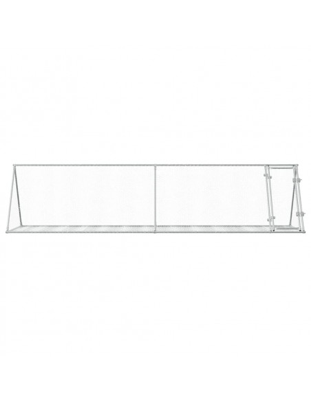 Gabbia per Conigli Argento 400x105x91 cm in Acciaio Zincato