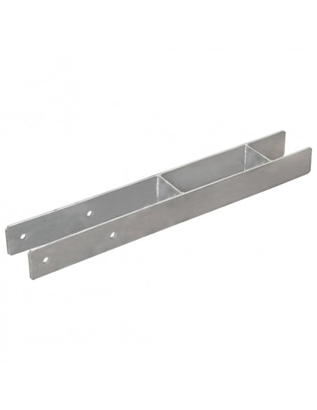 Picchetti per Recinzione 6 pz Argento 7x6x60 cm Acciaio Zincato