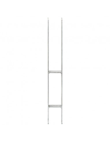 Picchetti per Recinzione 6 pz Argento 7x6x60 cm Acciaio Zincato