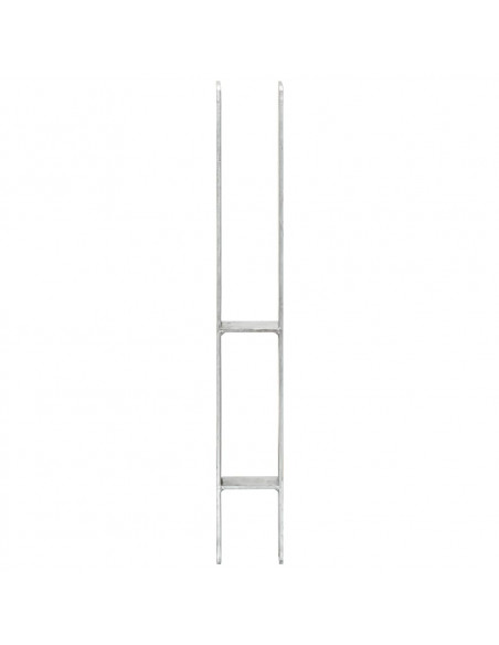 Picchetti per Recinzione 6 pz Argento 7x6x60 cm Acciaio Zincato