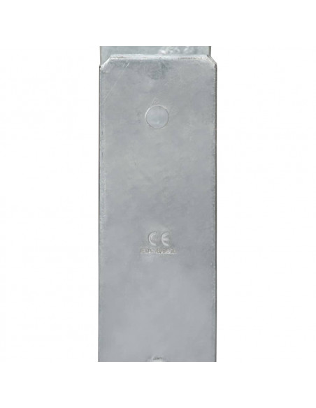 Picchetti per Recinzione 6 pz Argento 8x6x60 cm Acciaio Zincato