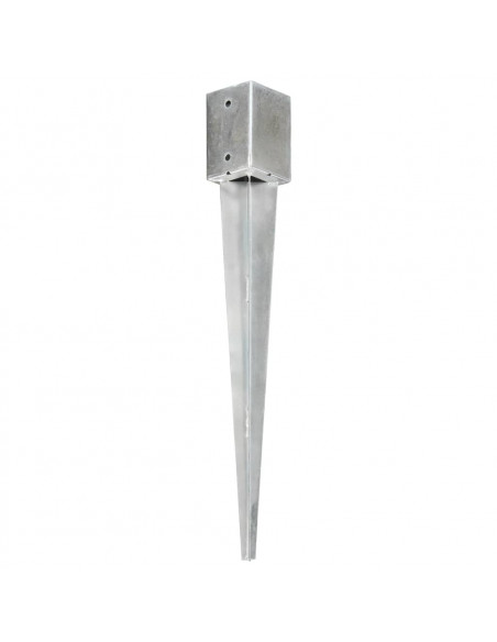 Picchetti di Terra 6 pz Argento 9x9x75 cm in Acciaio Zincato