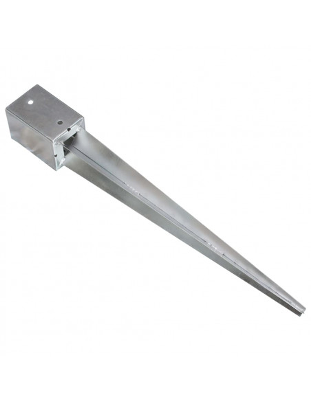 Picchetti di Terra 6 pz Argento 9x9x75 cm in Acciaio Zincato