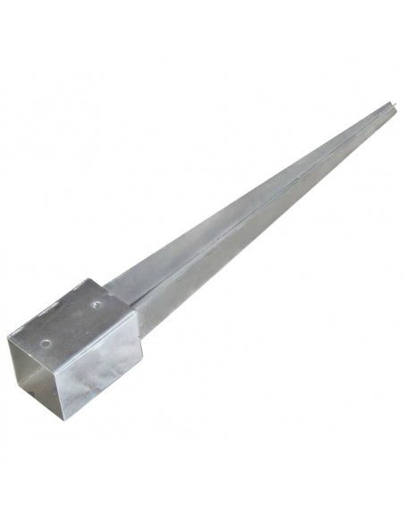 Picchetti di Terra 6 pz Argento 9x9x75 cm in Acciaio Zincato
