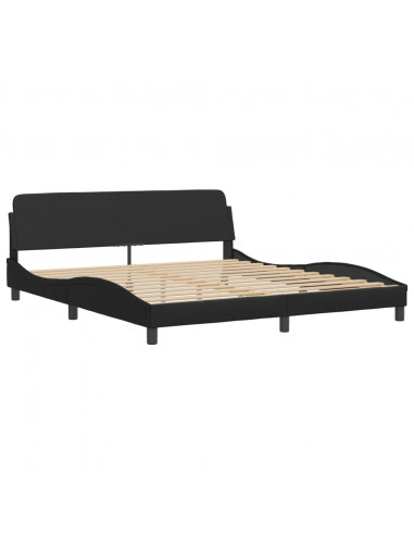 Letto con Materasso Nero 180x200 cm in Similpelle