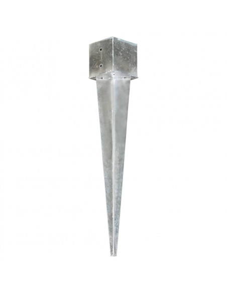 Picchetti di Terra 6 pz Argento 14x14x91 cm in Acciaio Zincato