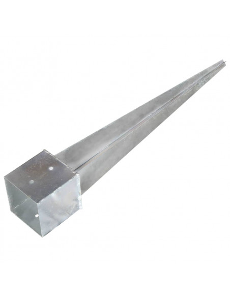 Picchetti di Terra 6 pz Argento 14x14x91 cm in Acciaio Zincato