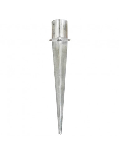 Picchetti di Terra 6 pz Argento 12x91 cm in Acciaio Zincato