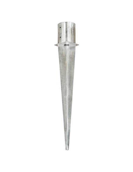 Picchetti di Terra 6 pz Argento 12x91 cm in Acciaio Zincato