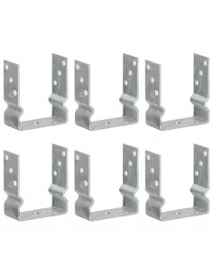 Picchetti per Recinzione 6 pz Argento 12x6x15cm Acciaio Zincato 2