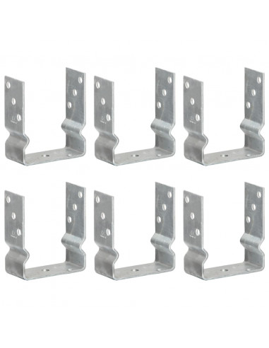 Picchetti per Recinzione 6 pz Argento 12x6x15cm Acciaio Zincato