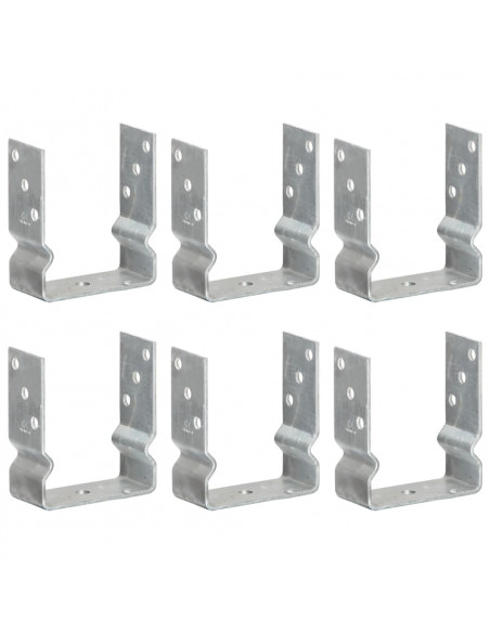 Picchetti per Recinzione 6 pz Argento 12x6x15cm Acciaio Zincato