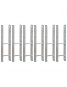 Picchetti per Recinzione 6 pz Argento 14x6x60cm Acciaio Zincato 2