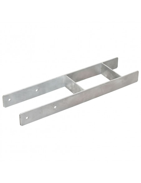 Picchetti per Recinzione 6 pz Argento 14x6x60cm Acciaio Zincato