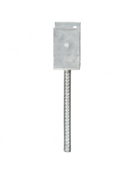 Picchetti per Recinzione 6 pz Argento 9x6x30 cm Acciaio Zincato