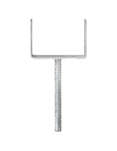 Picchetti per Recinzione 6 pz Argento 14x6x30cm Acciaio Zincato 2