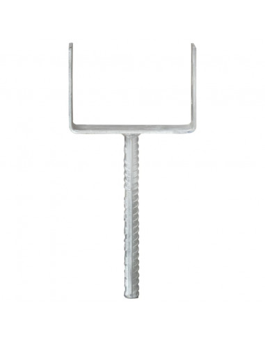 Picchetti per Recinzione 6 pz Argento 14x6x30cm Acciaio Zincato