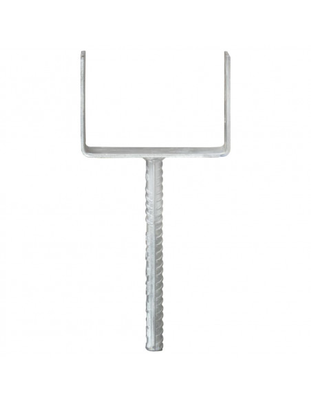 Picchetti per Recinzione 6 pz Argento 14x6x30cm Acciaio Zincato