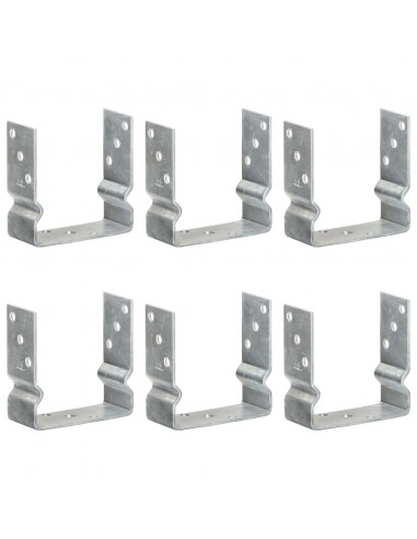 Picchetti per Recinzione 6 pz Argento 14x6x15cm Acciaio Zincato