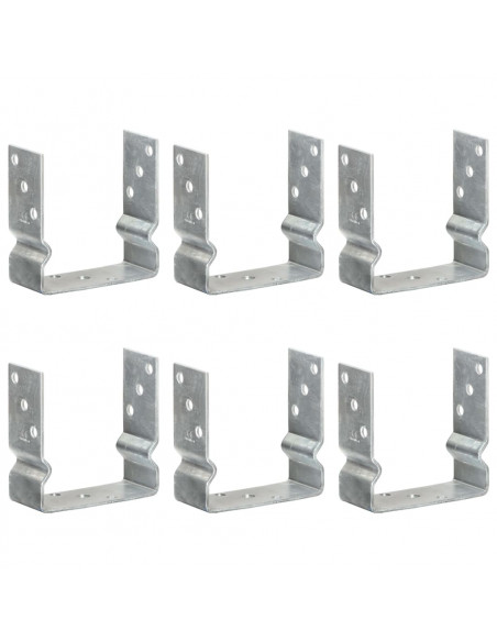 Picchetti per Recinzione 6 pz Argento 14x6x15cm Acciaio Zincato