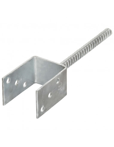 Picchetti per Recinzione 6 pz Argento 7x6x30 cm Acciaio Zincato