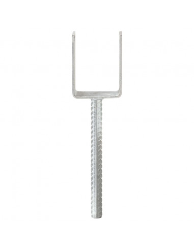 Picchetti per Recinzione 6 pz Argento 7x6x30 cm Acciaio Zincato