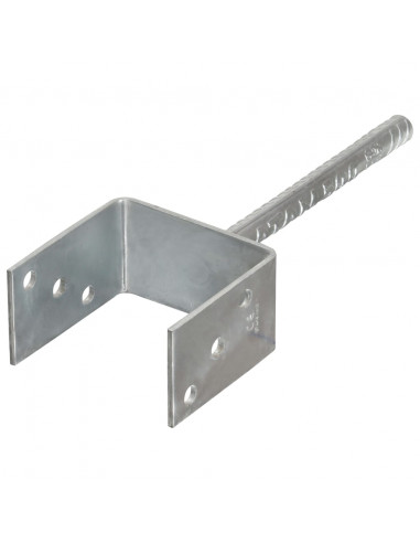 Picchetti per Recinzione 6 pz Argento 10x6x30cm Acciaio Zincato