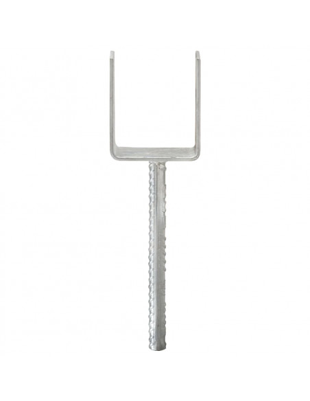 Picchetti per Recinzione 6 pz Argento 10x6x30cm Acciaio Zincato