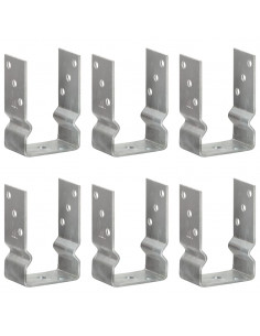 Picchetti per Recinzione 6 pz Argento 9x6x15 cm Acciaio Zincato 2