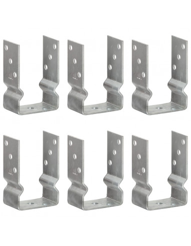Picchetti per Recinzione 6 pz Argento 9x6x15 cm Acciaio Zincato