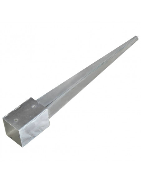 Picchetti di Terra 12 pz Argento 9x9x75 cm in Acciaio Zincato
