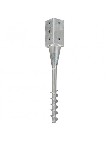 Picchetti di Terra 6 pz Argento 7x7x56 cm in Acciaio Zincato
