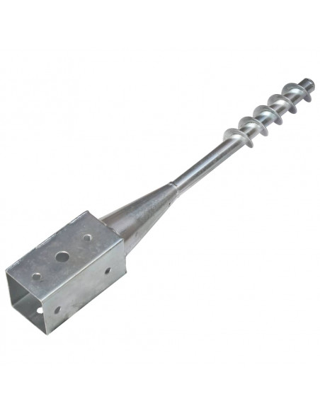 Picchetti di Terra 6 pz Argento 7x7x56 cm in Acciaio Zincato