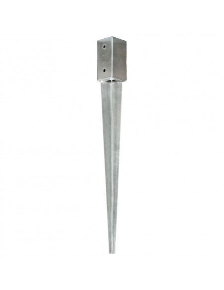 Picchetti di Terra 12 pz Argento 7x7x75 cm Acciaio Galvanizzato