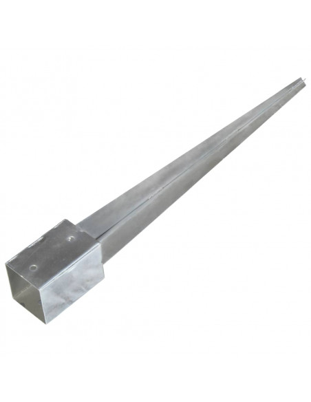 Picchetti di Terra 2 pz Argento 9x9x90 cm in Acciaio Zincato