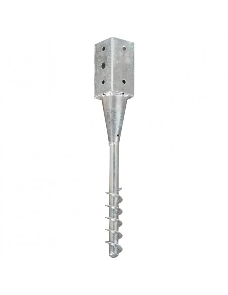 Picchetti di Terra 6 pz Argento 10x10x57 cm in Acciaio Zincato